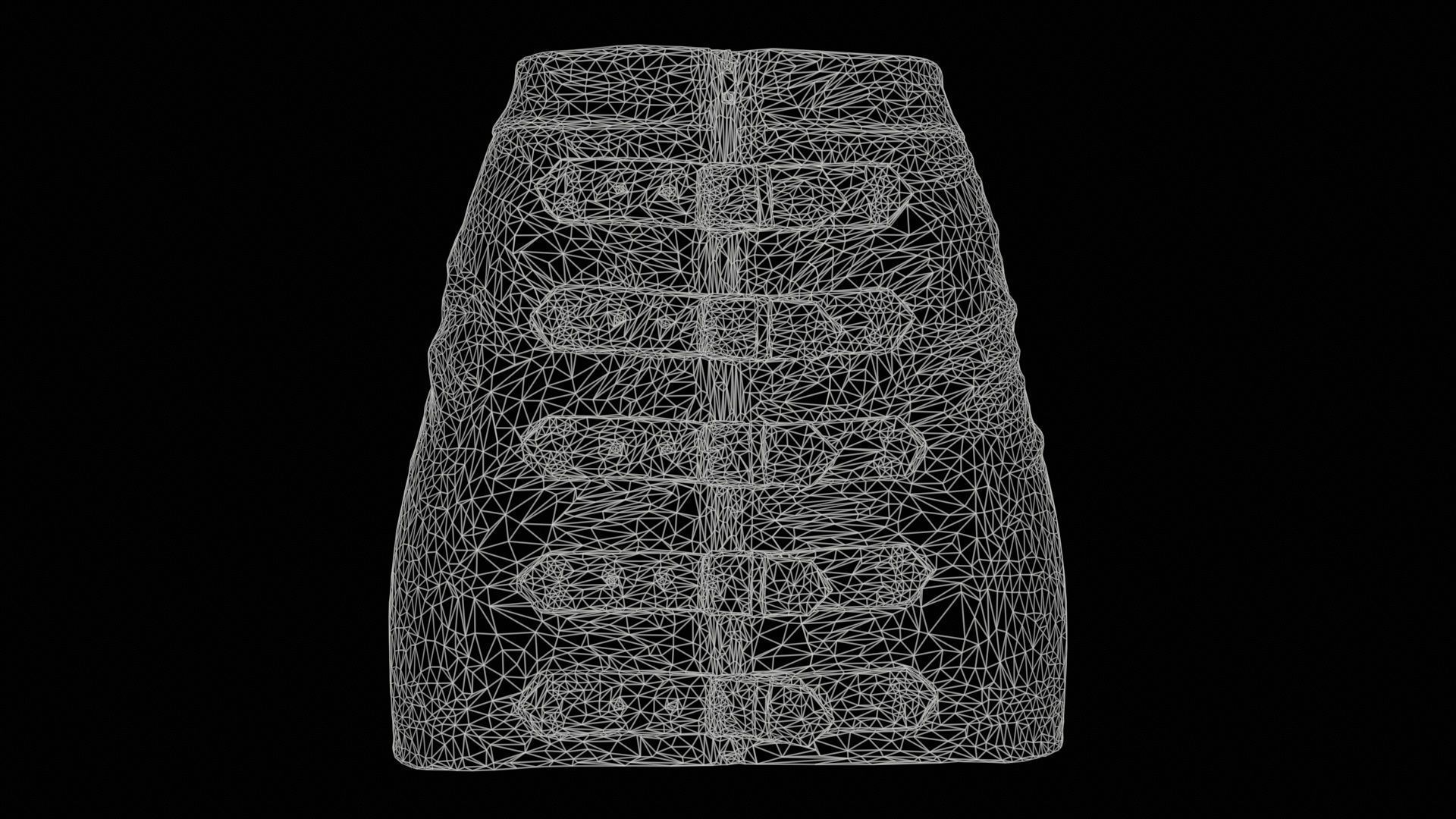 Buckles Leather Skirt Low-poly 3D model_11