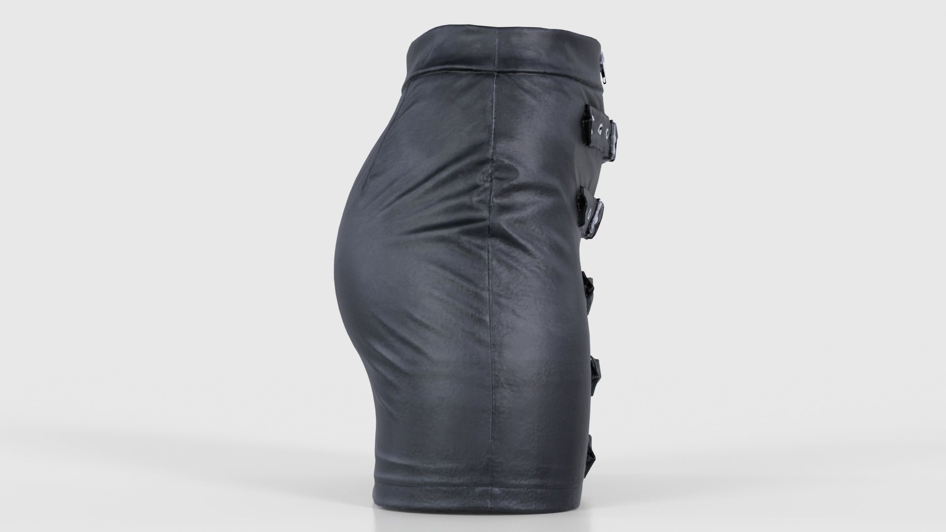 Buckles Leather Skirt Low-poly 3D model_18