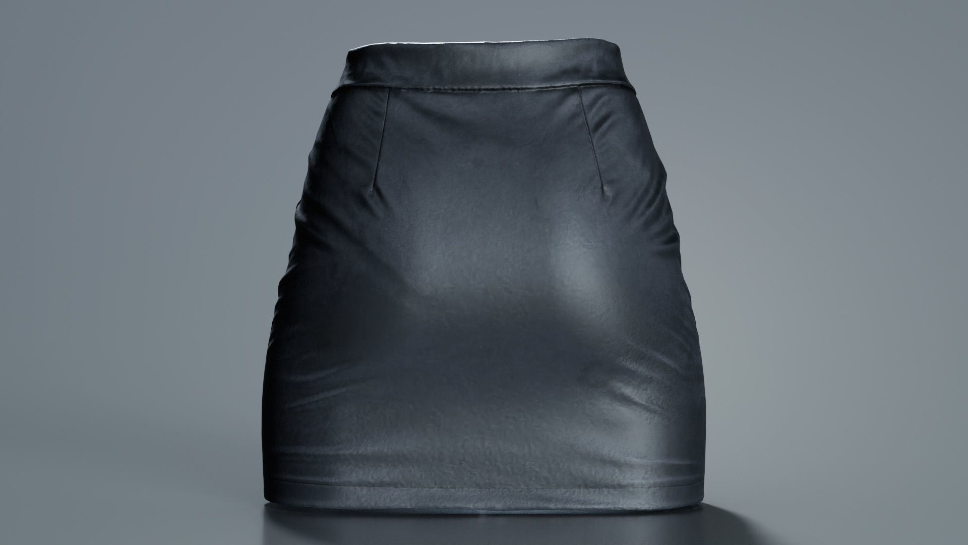 Buckles Leather Skirt Low-poly 3D model_3