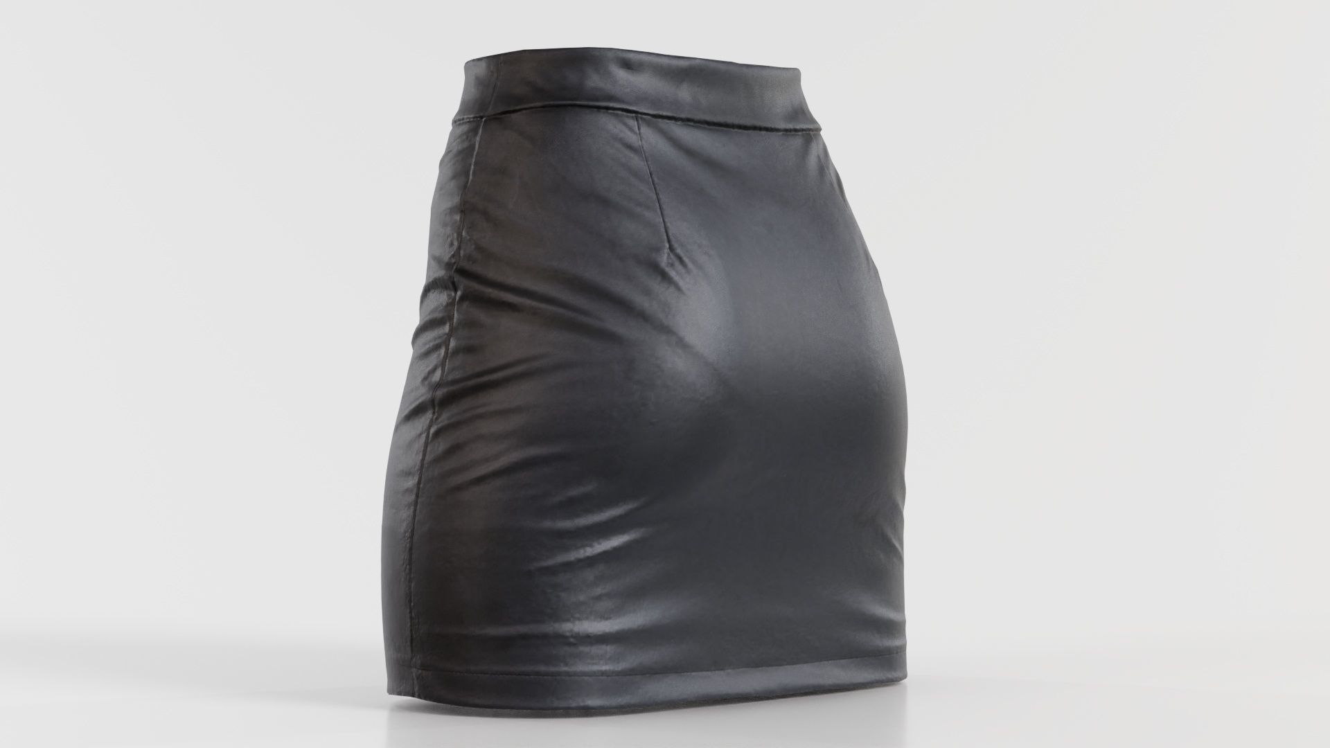 Buckles Leather Skirt Low-poly 3D model_6