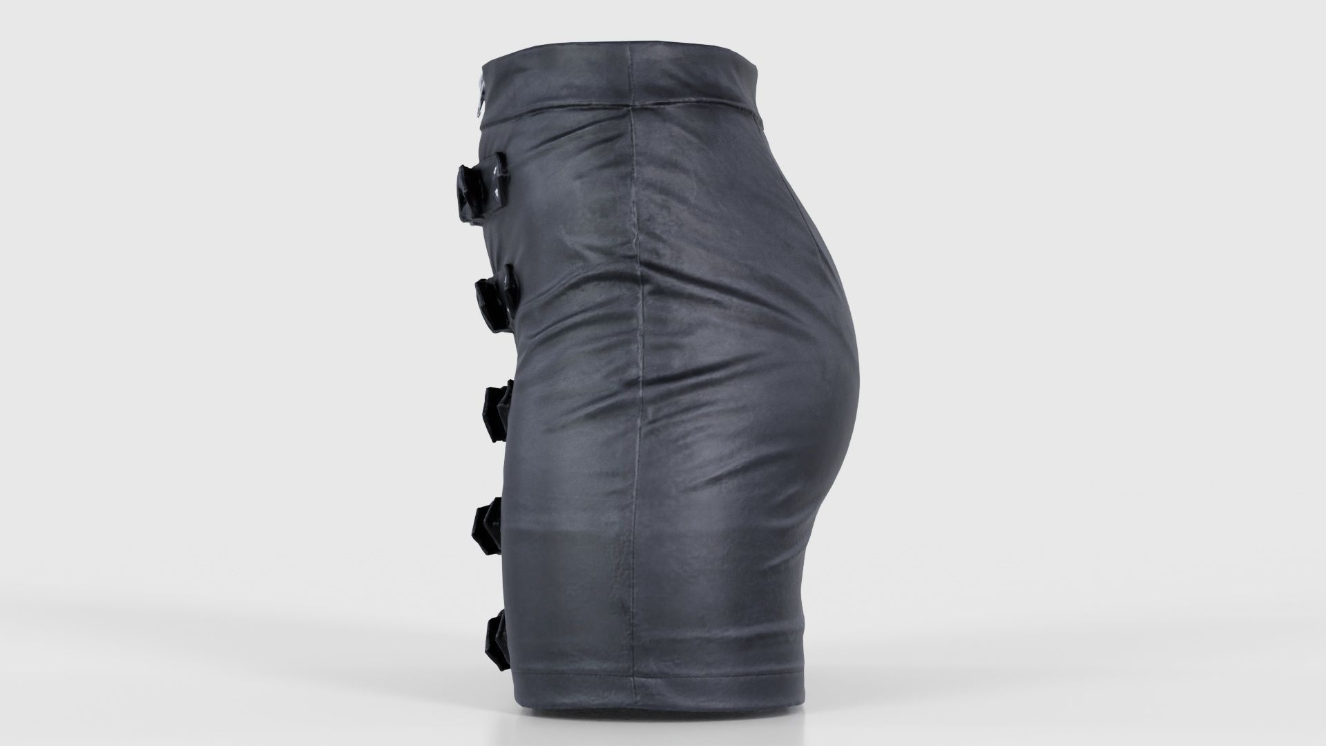 Buckles Leather Skirt Low-poly 3D model_24