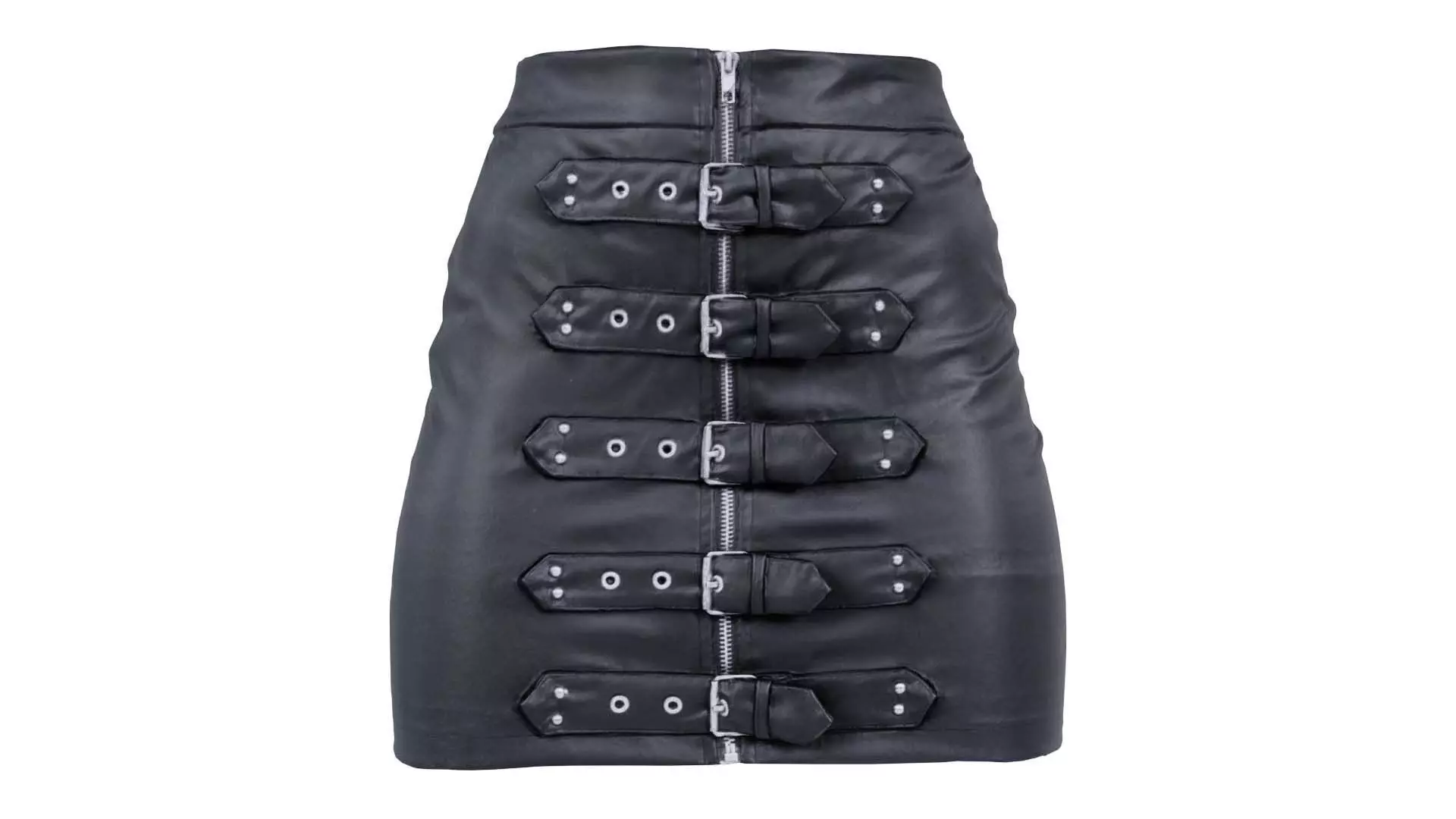 Buckles Leather Skirt Low-poly 3D model_0
