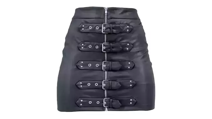 Buckles Leather Skirt Low-poly 3D model Buckles Leather Skirt Low-poly 3D model