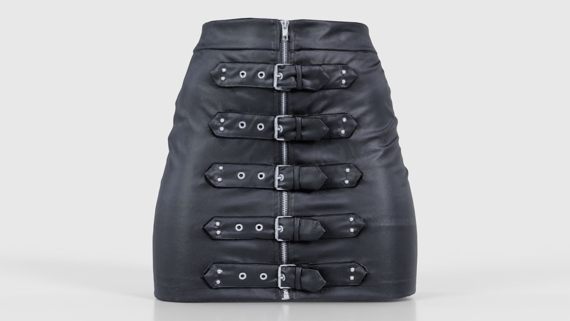 Buckles Leather Skirt Low-poly 3D model_15