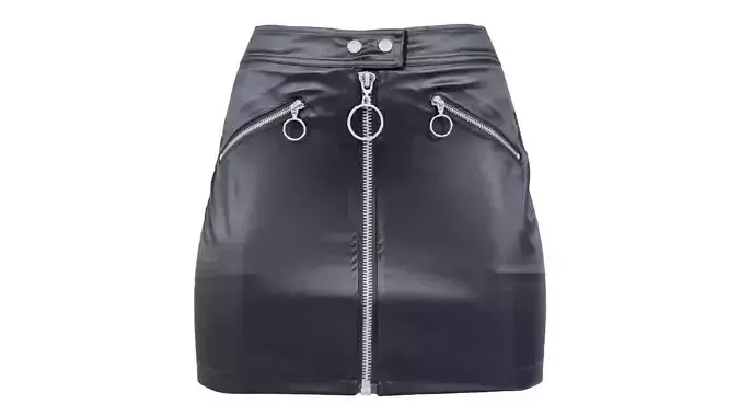 Buttoned Zipper Skirt Low-poly 3D model