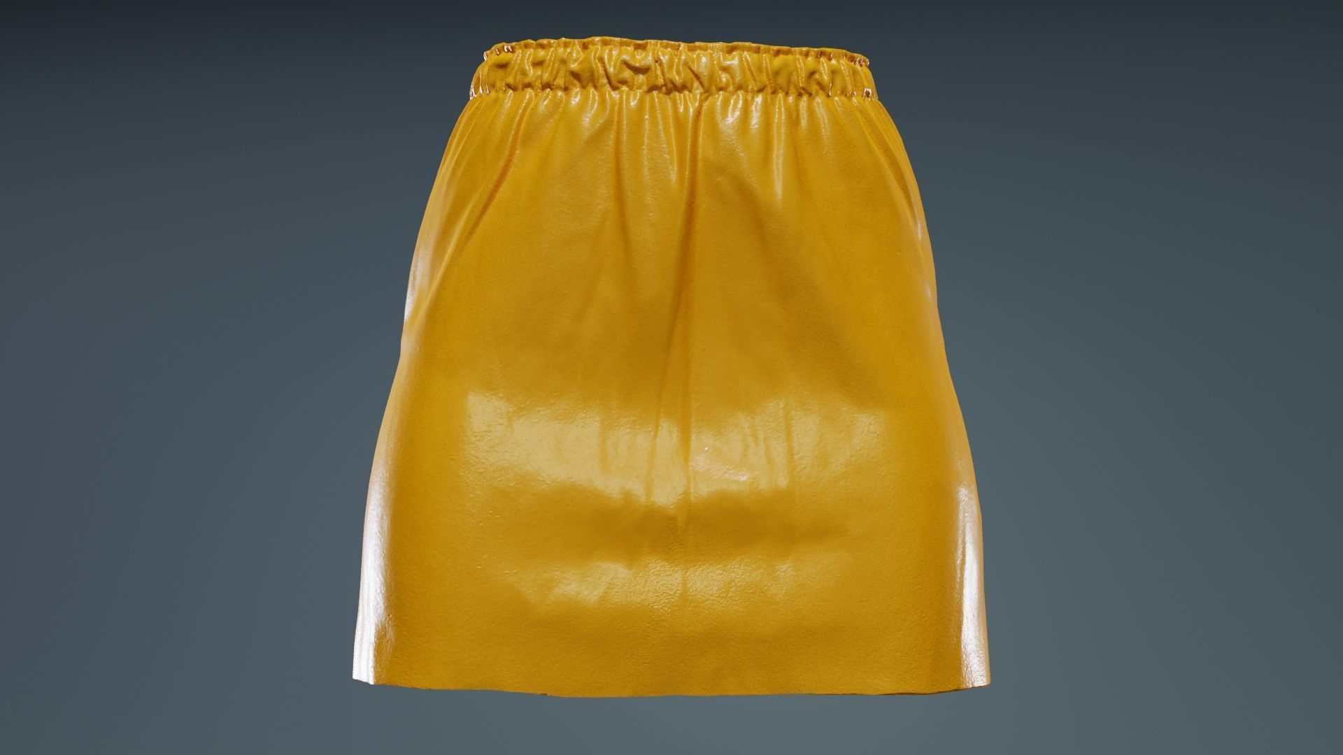 Elastic Leather Skirt Low-poly 3D model_12