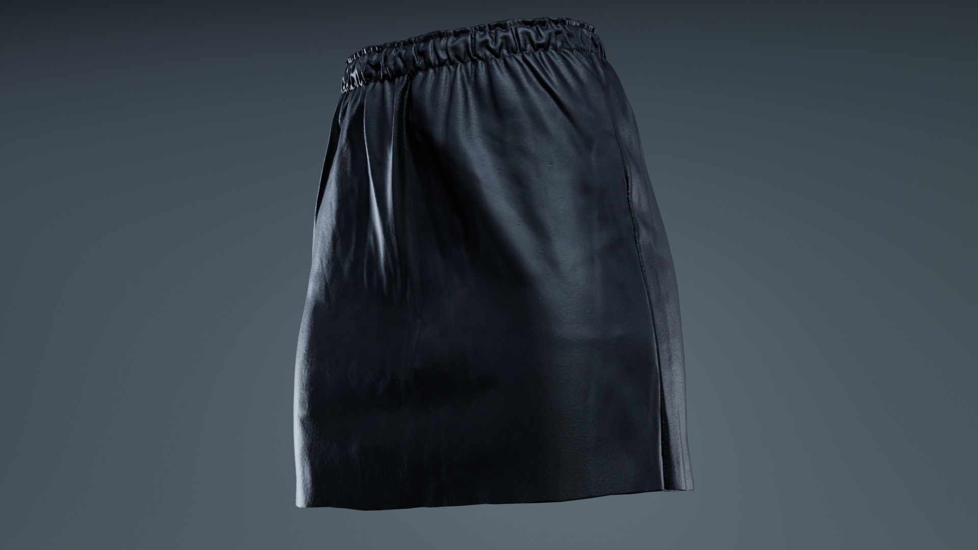 Elastic Leather Skirt Low-poly 3D model_7