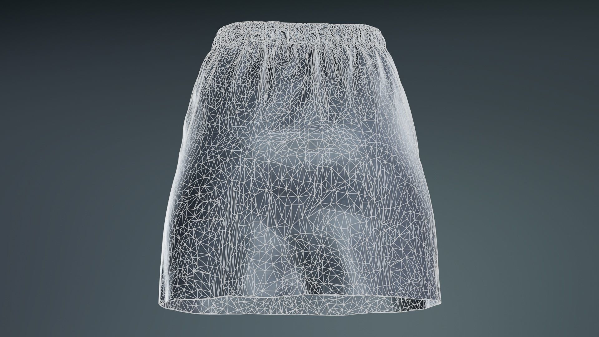 Elastic Leather Skirt Low-poly 3D model_10