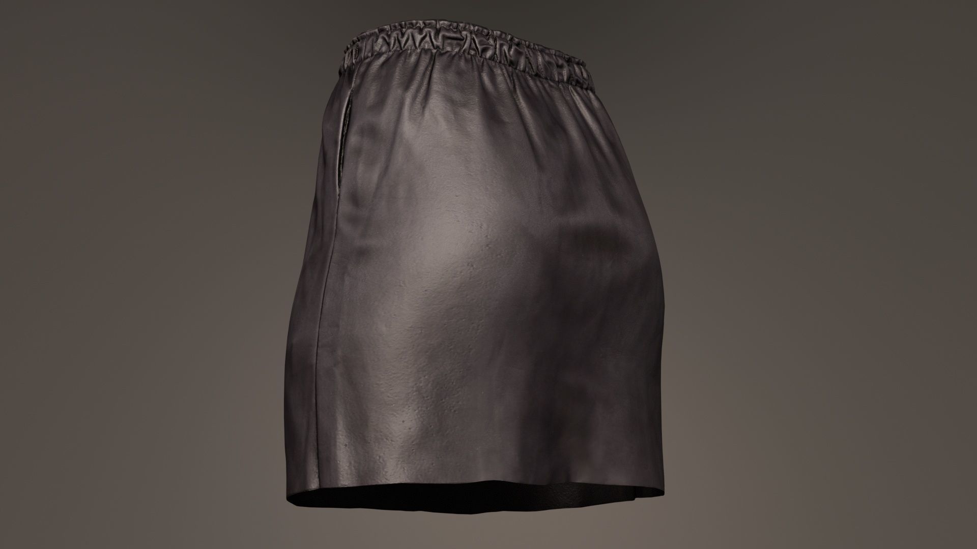 Elastic Leather Skirt Low-poly 3D model_1