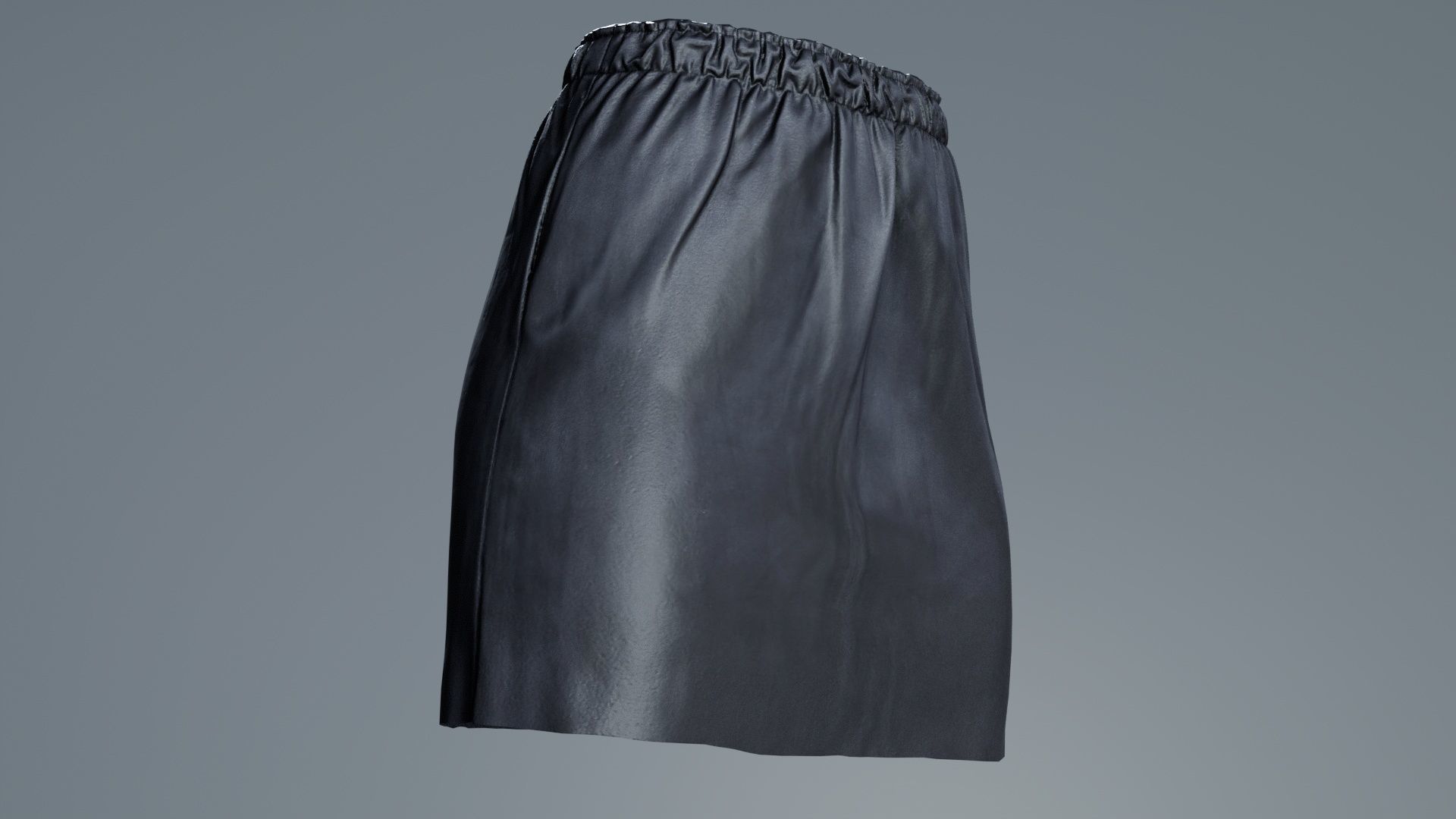 Elastic Leather Skirt Low-poly 3D model_5