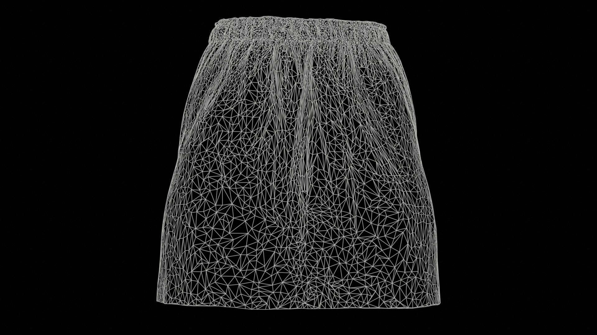 Elastic Leather Skirt Low-poly 3D model_11