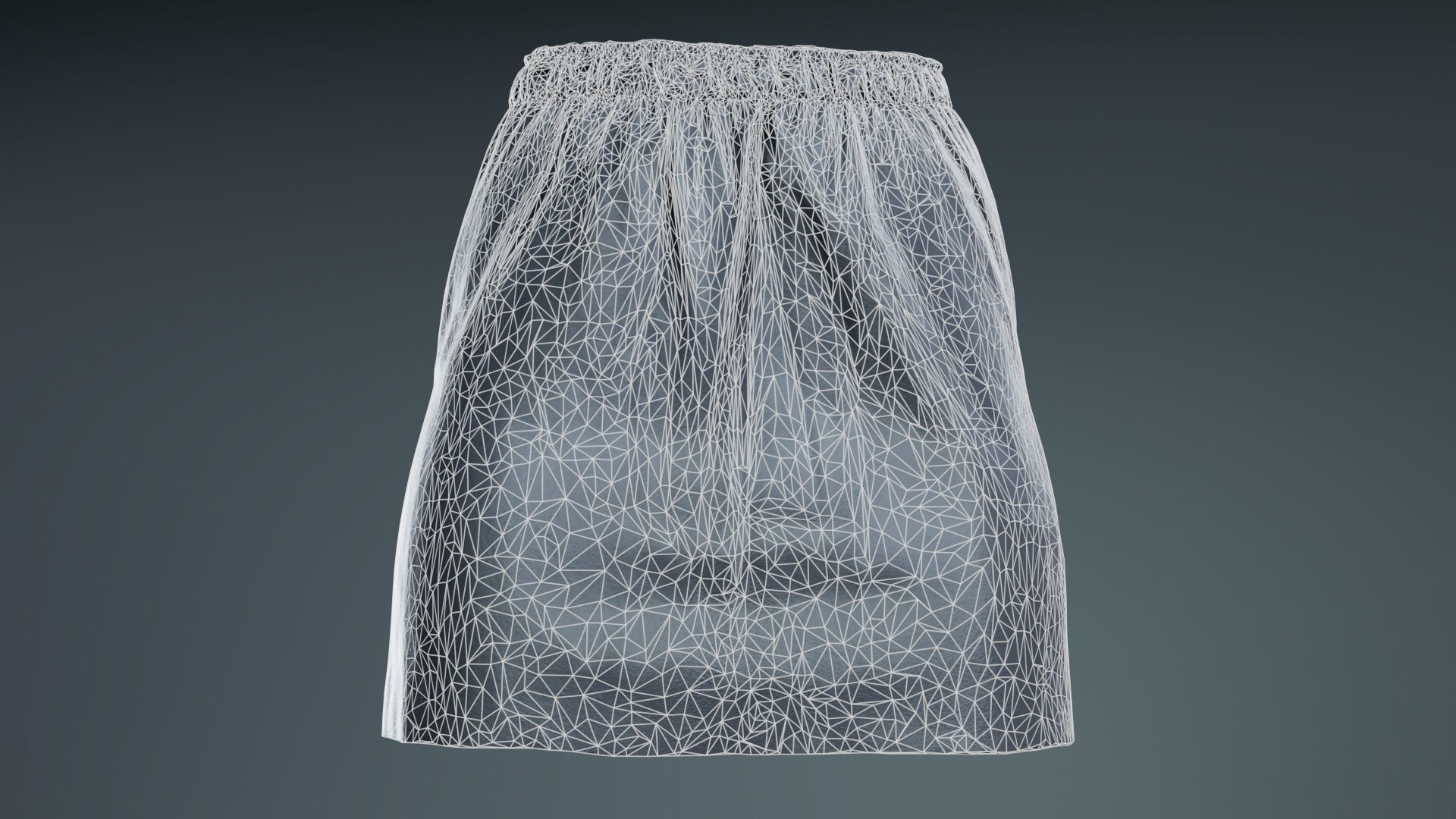 Elastic Leather Skirt Low-poly 3D model_9