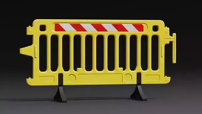 Plastic Barricade PBR Game-Ready Low-poly 3D model