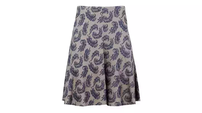 Feather Decorated Skirt Pattern Elegant Low-poly 3D model