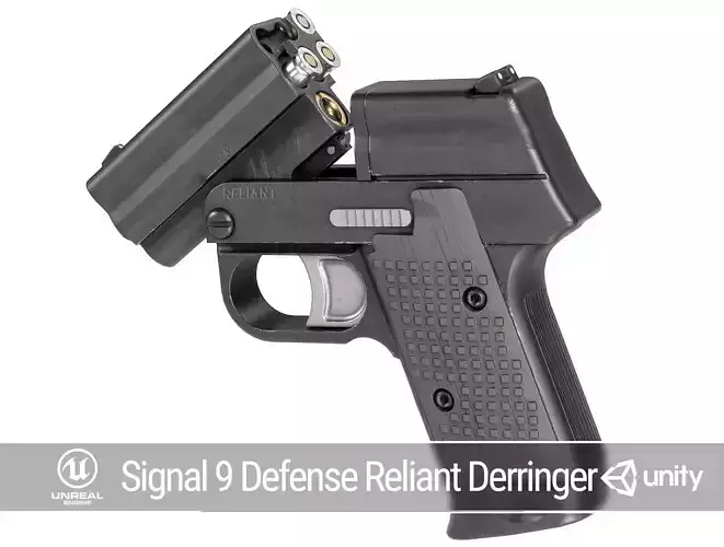 PBR Signal 9 Defense Reliant Derringer Low-poly 3D model