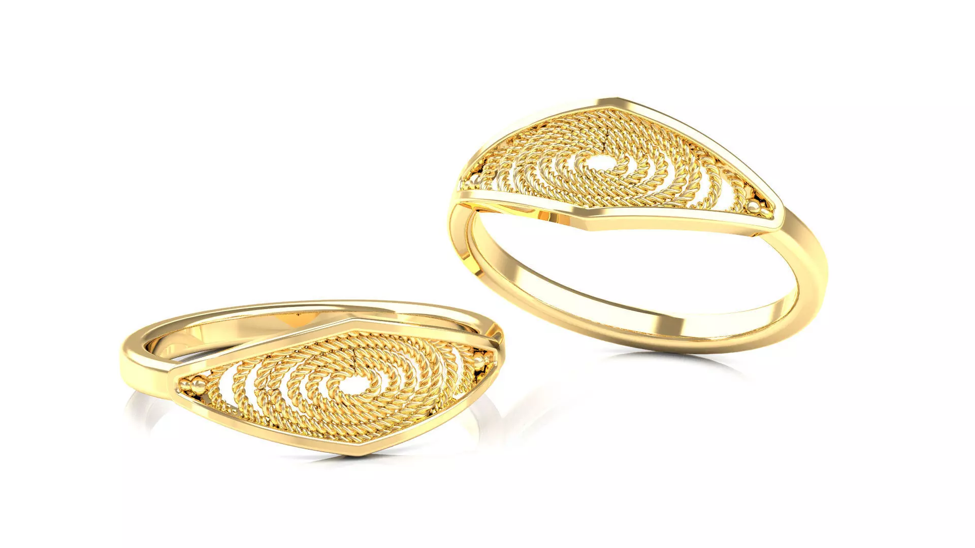 Diamond Shape Filigree Ring Free 3D print model