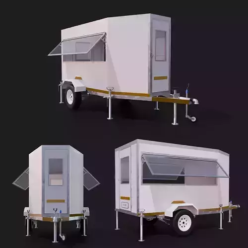 Venter Trailer special purpose kiosk 3d model 3D model