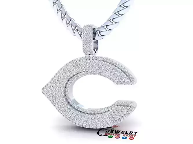 Custom Cincinnati Diamond Pendant - Base Ball Team