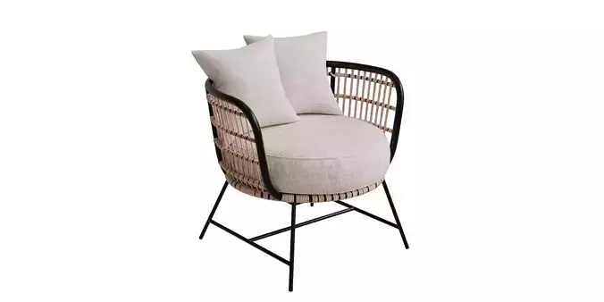 Lily White Rattan Lounge Chair