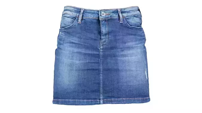 Jeans Mini Skirt Worn