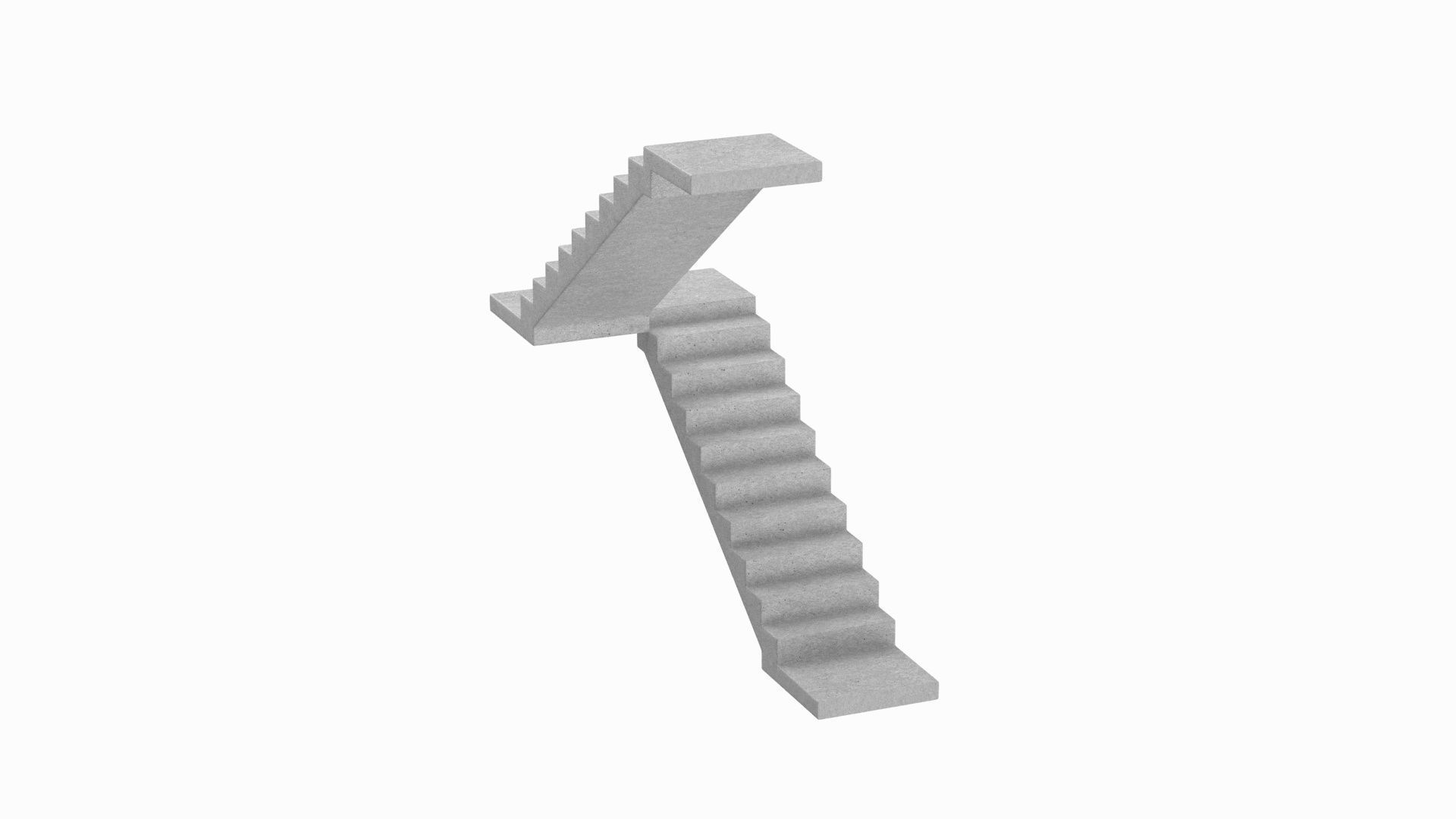 Concrete Stairs 3D model_2