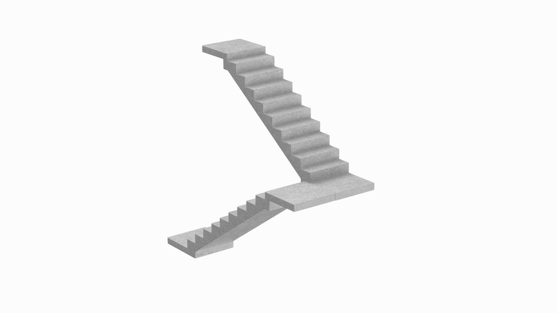 Concrete Stairs 3D model_4