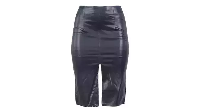Leather Double Split Skirt