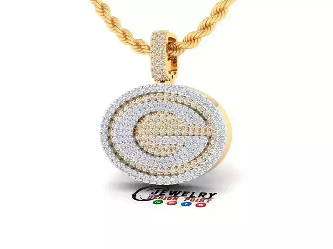 Custom Green Bay Packers Diamond Pendant - Base Ball Team