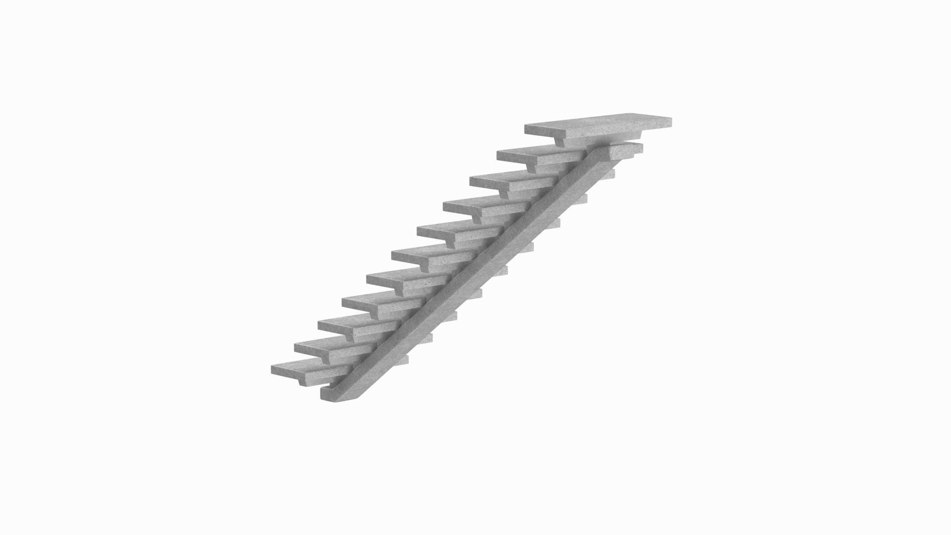 Concrete Stairs 3D model_4