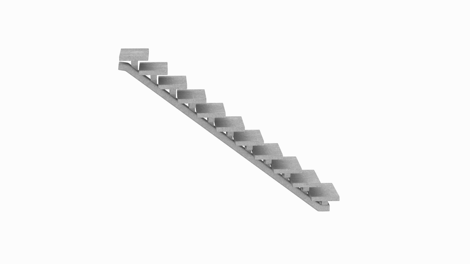 Concrete Stairs 3D model_3