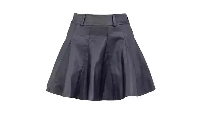 Leather Patch Schoolgirl Skirt