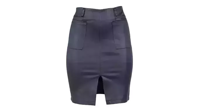 Leather Pocket Pencil Skirt
