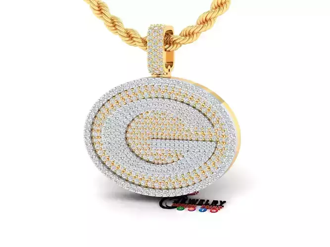 Custom Green Bay Packers Diamond Pendant - Base Ball Team