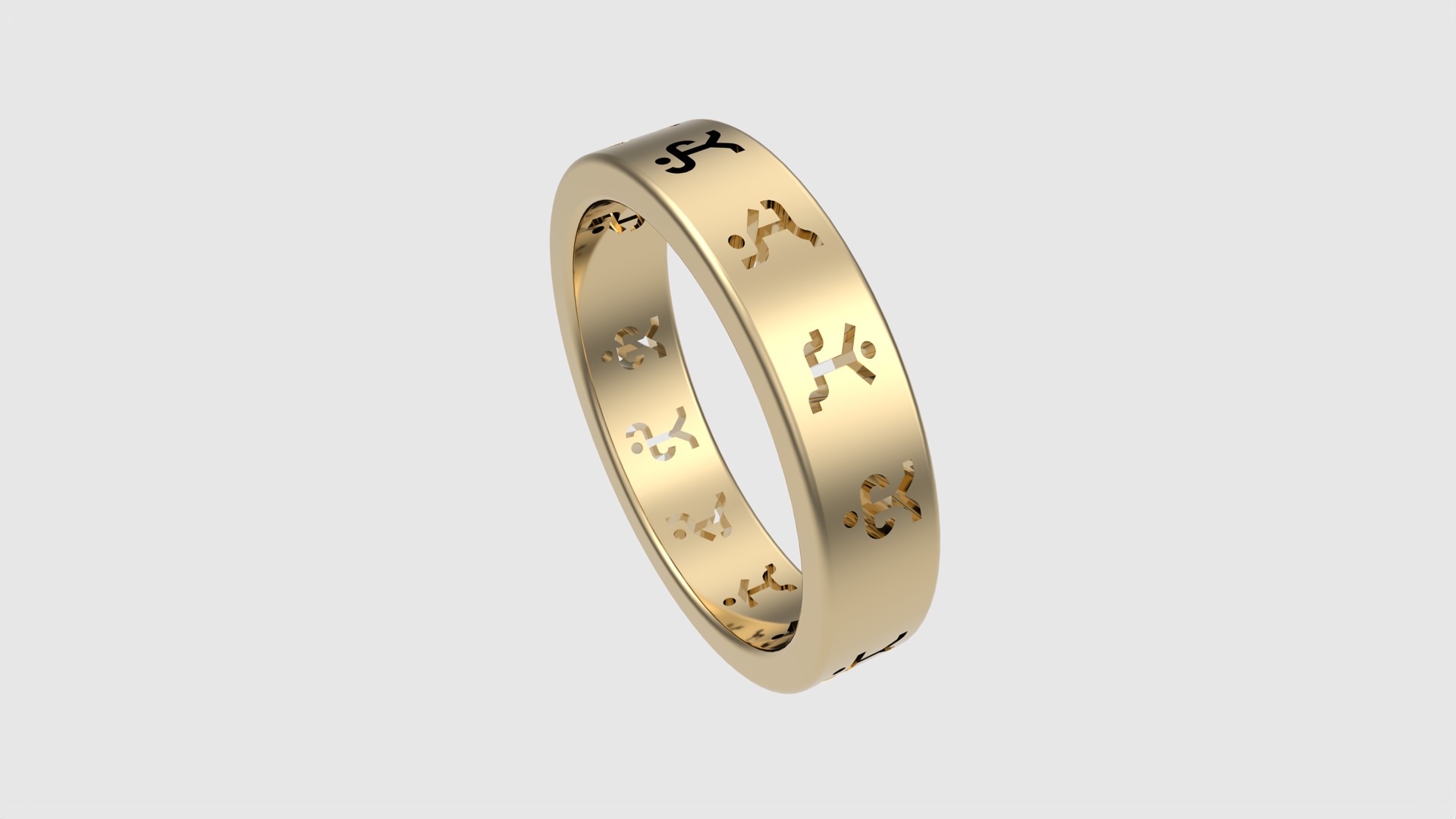 Dancing Men Cipher Ring JDBCo 3D print model_28