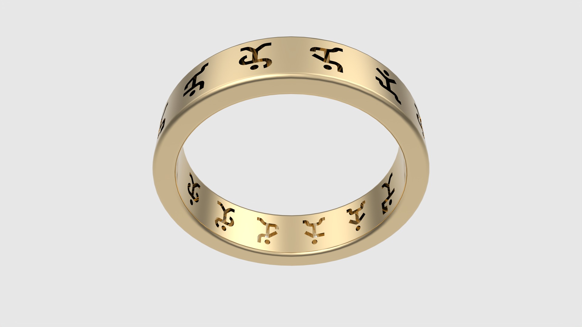 Dancing Men Cipher Ring JDBCo 3D print model_16