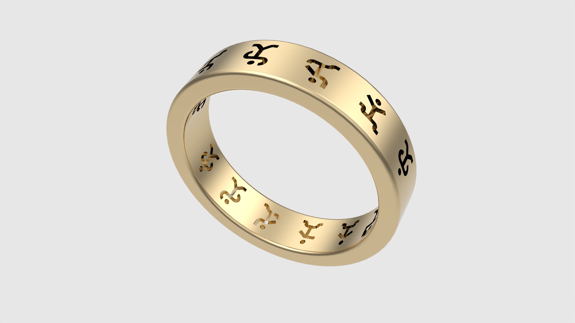 Dancing Men Cipher Ring JDBCo 3D print model_15
