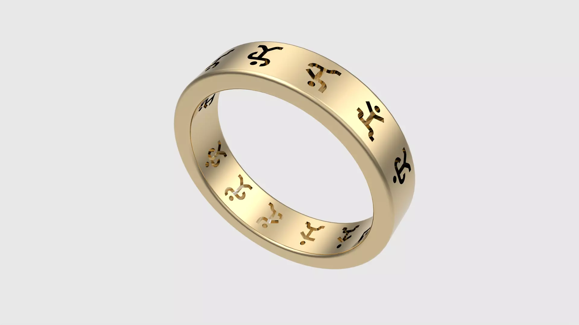 Dancing Men Cipher Ring JDBCo 3D print model_0