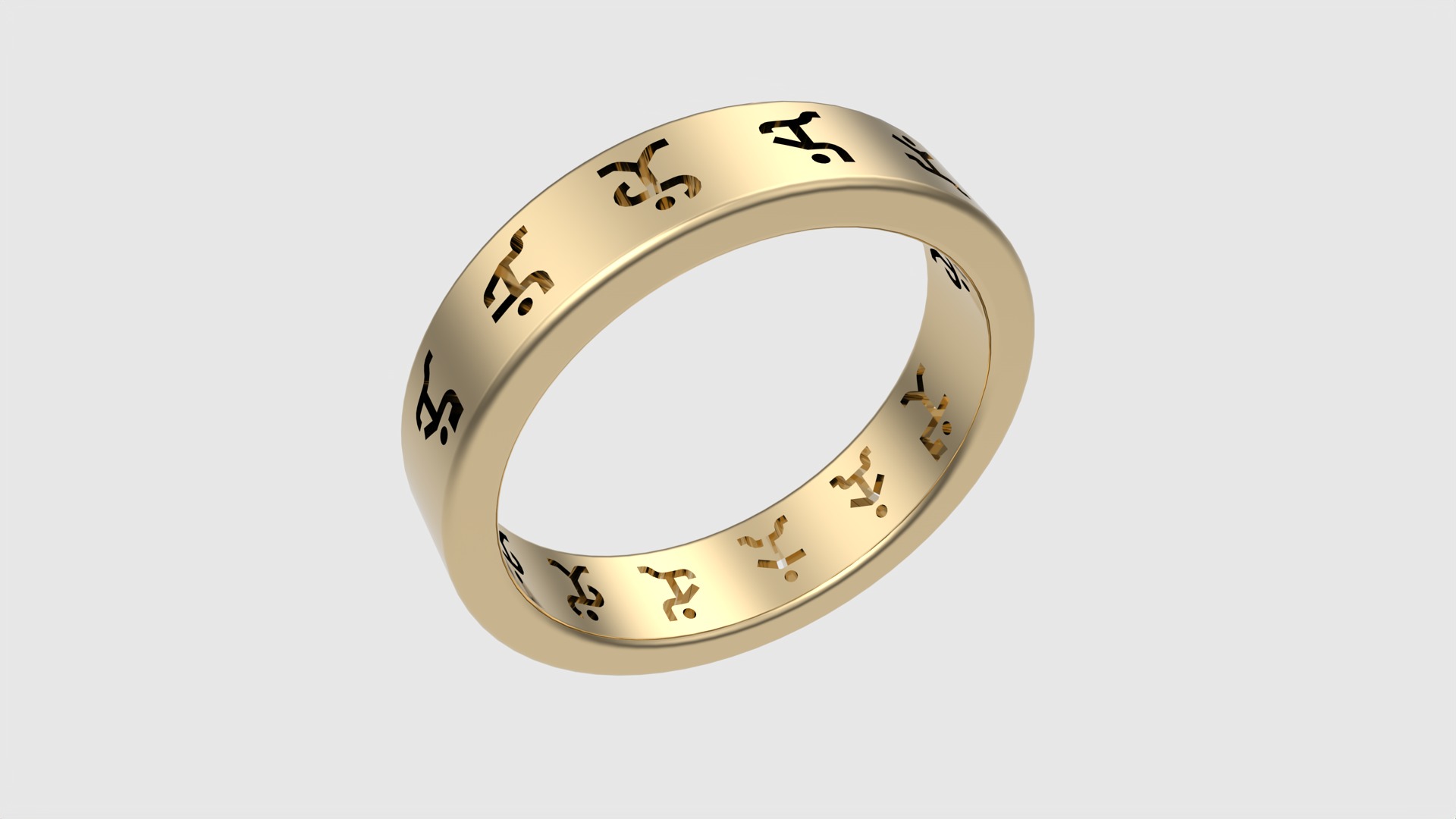 Dancing Men Cipher Ring JDBCo 3D print model_17
