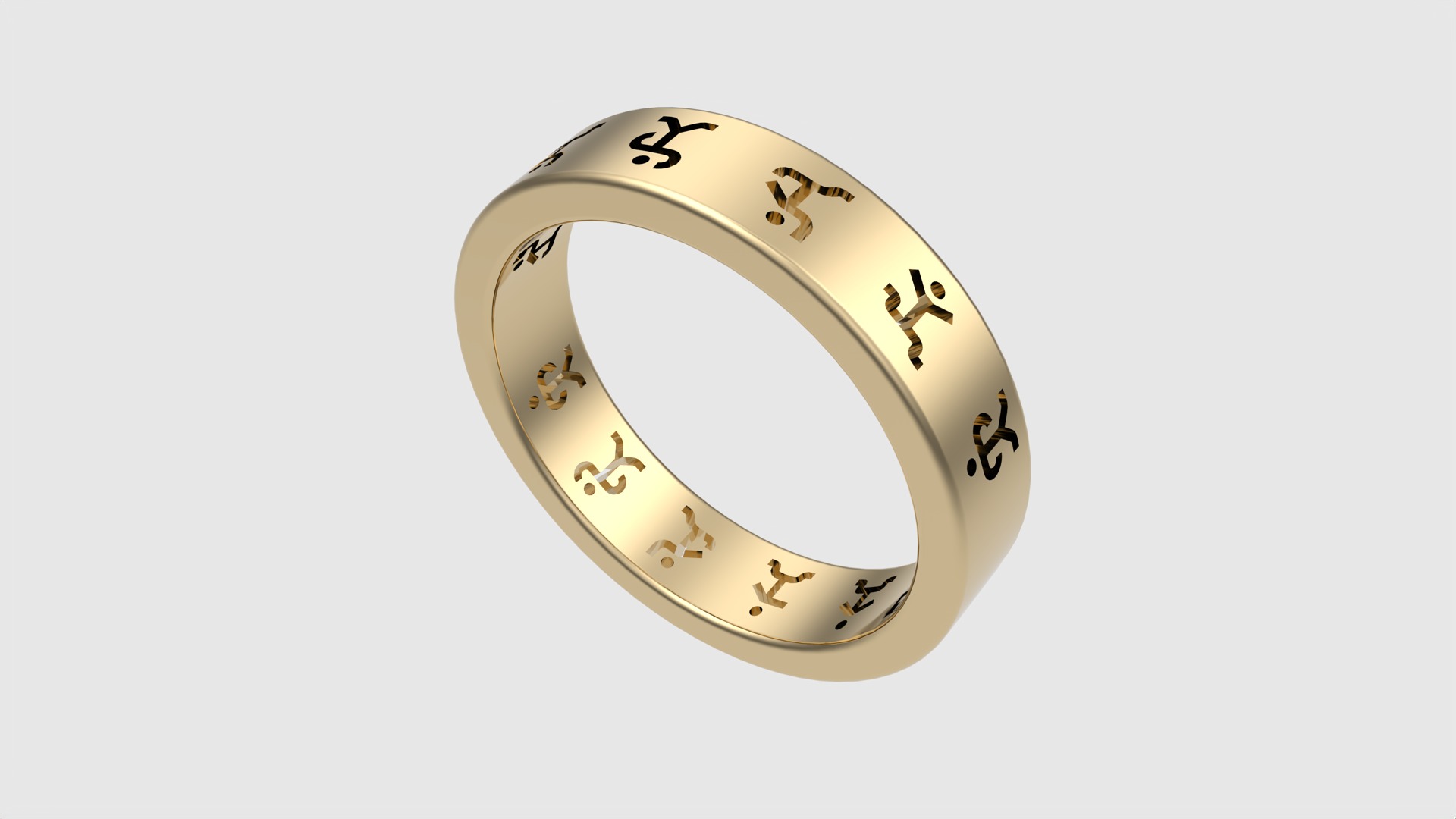 Dancing Men Cipher Ring JDBCo 3D print model_29