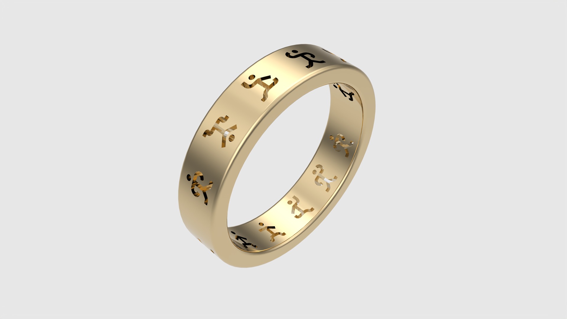 Dancing Men Cipher Ring JDBCo 3D print model_25