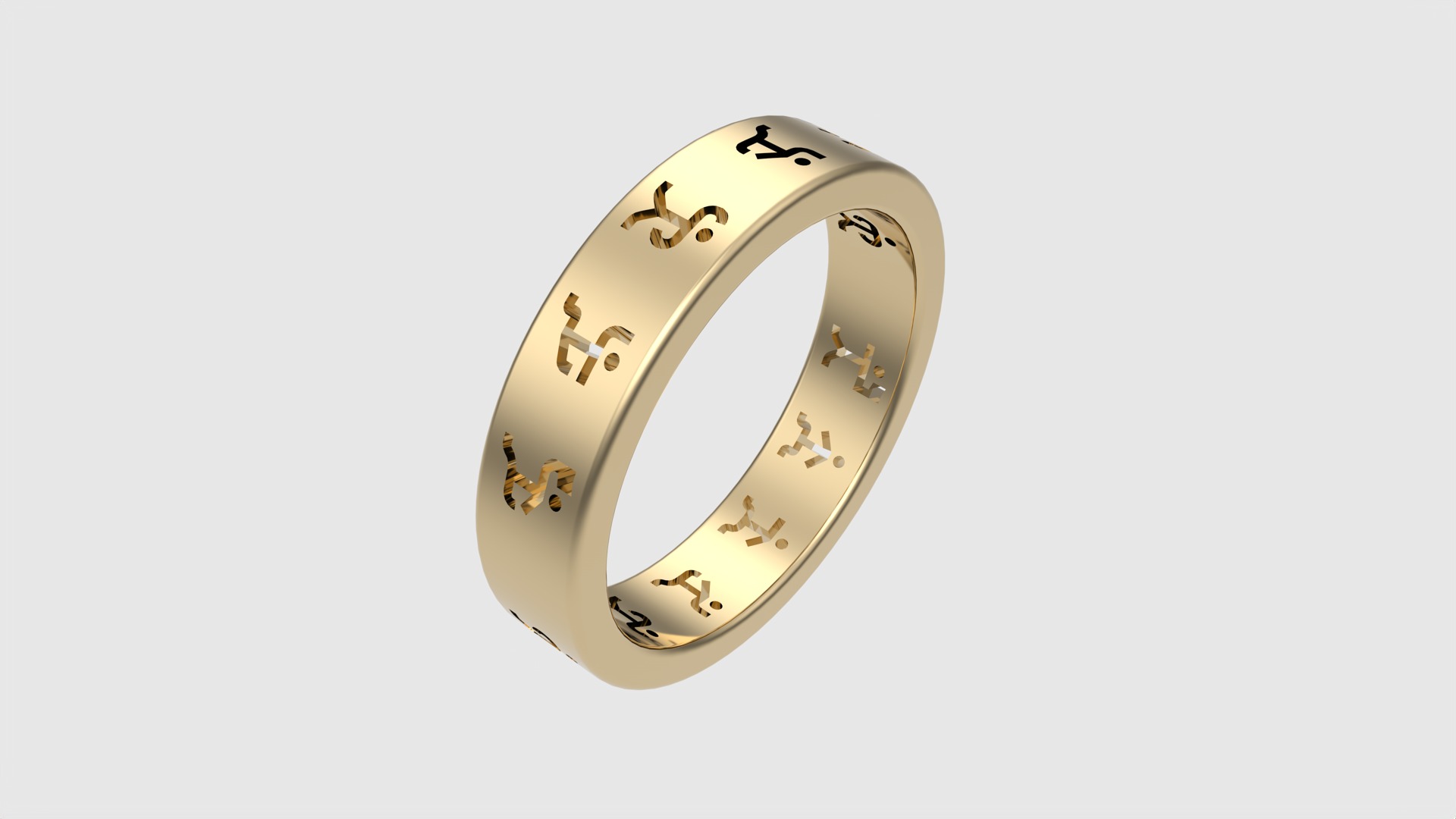 Dancing Men Cipher Ring JDBCo 3D print model_18