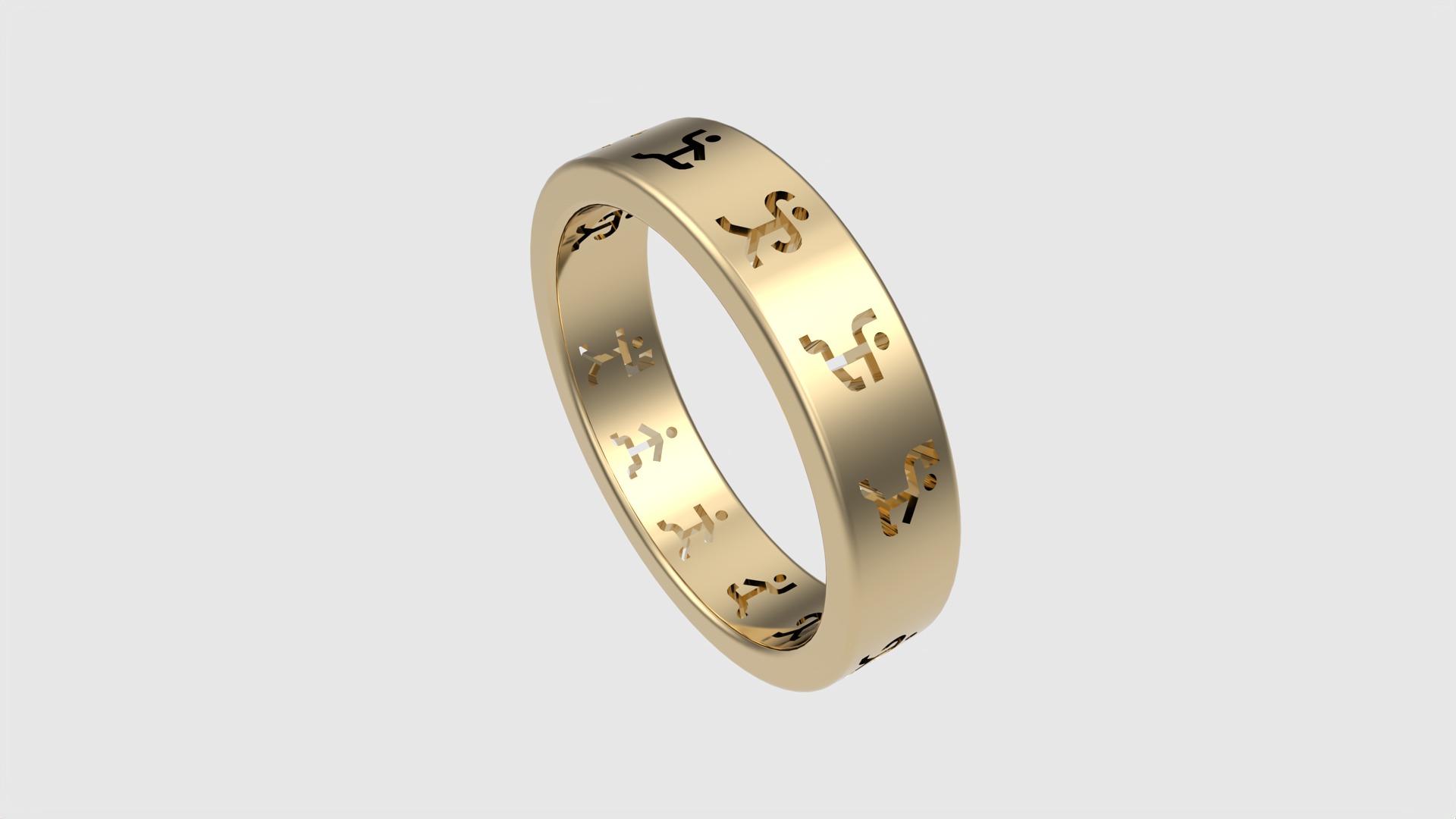 Dancing Men Cipher Ring JDBCo 3D print model_21
