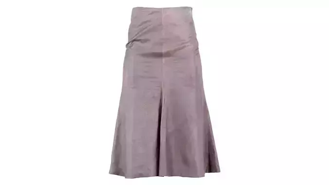 Long Brown Leather Skirt Low-poly 3D model