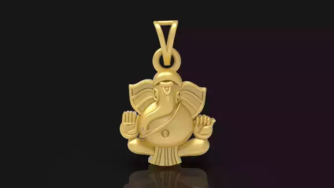 Fancy Ganpati Pendant -0043 3D print model