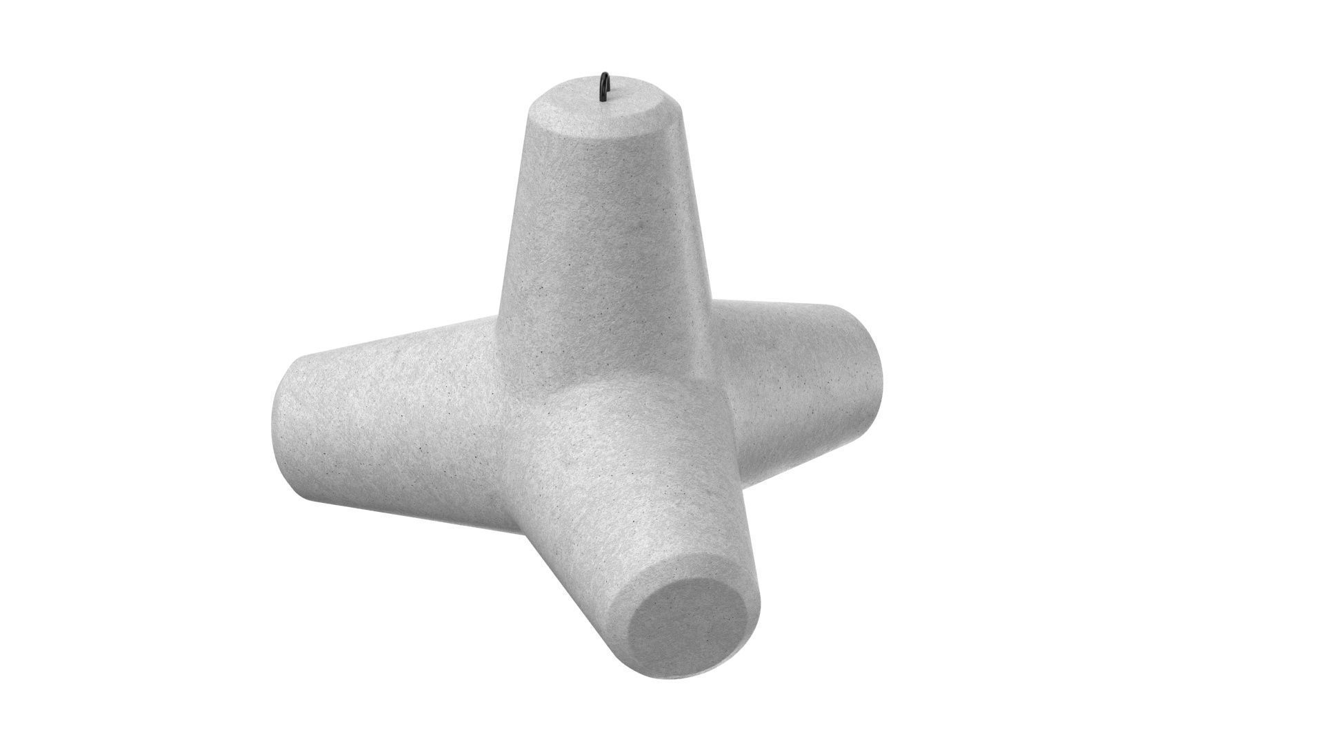 Concrete Tetrapod 3D model_2