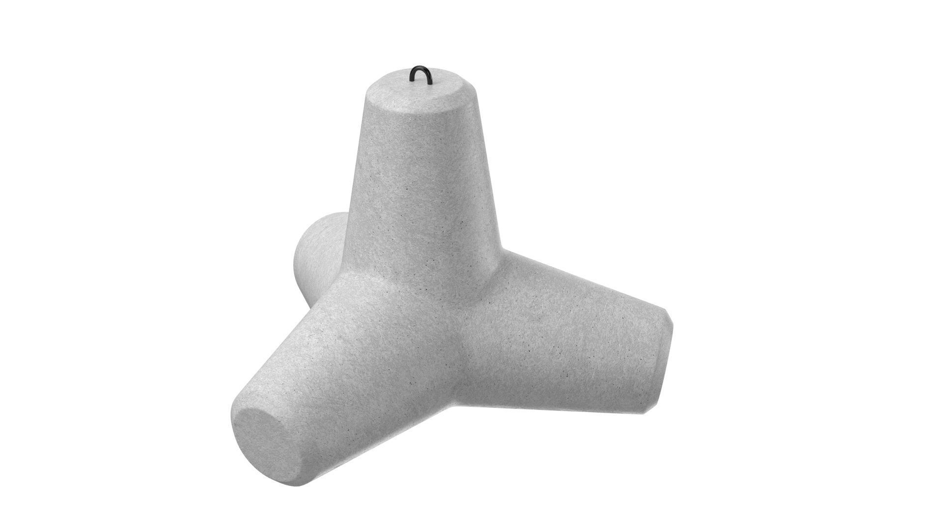 Concrete Tetrapod 3D model_3