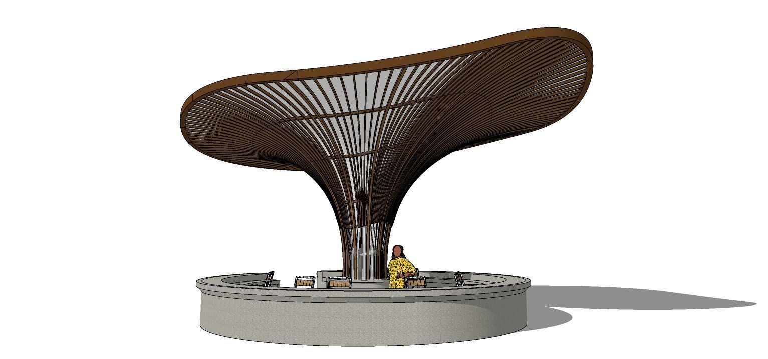 Floral Pool Bar 3DS Max Vray Corona Low-poly 3D model_6