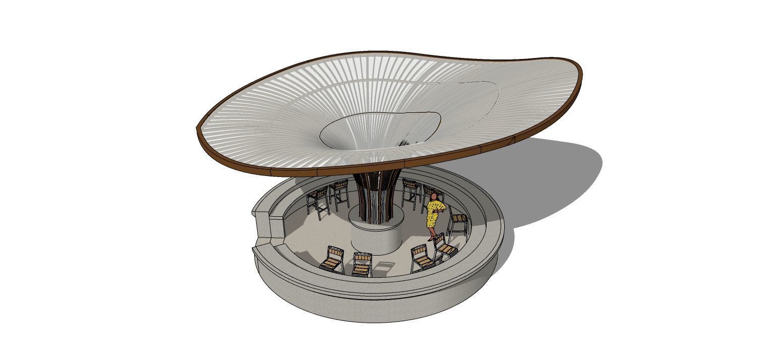 Floral Pool Bar 3DS Max Vray Corona Low-poly 3D model_3