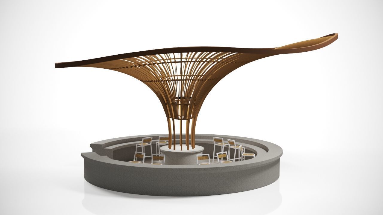 Floral Pool Bar 3DS Max Vray Corona Low-poly 3D model_1