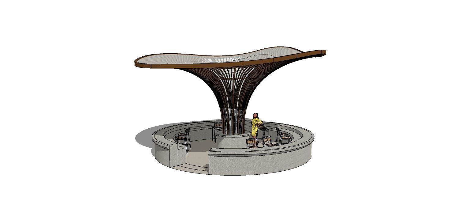 Floral Pool Bar 3DS Max Vray Corona Low-poly 3D model_4